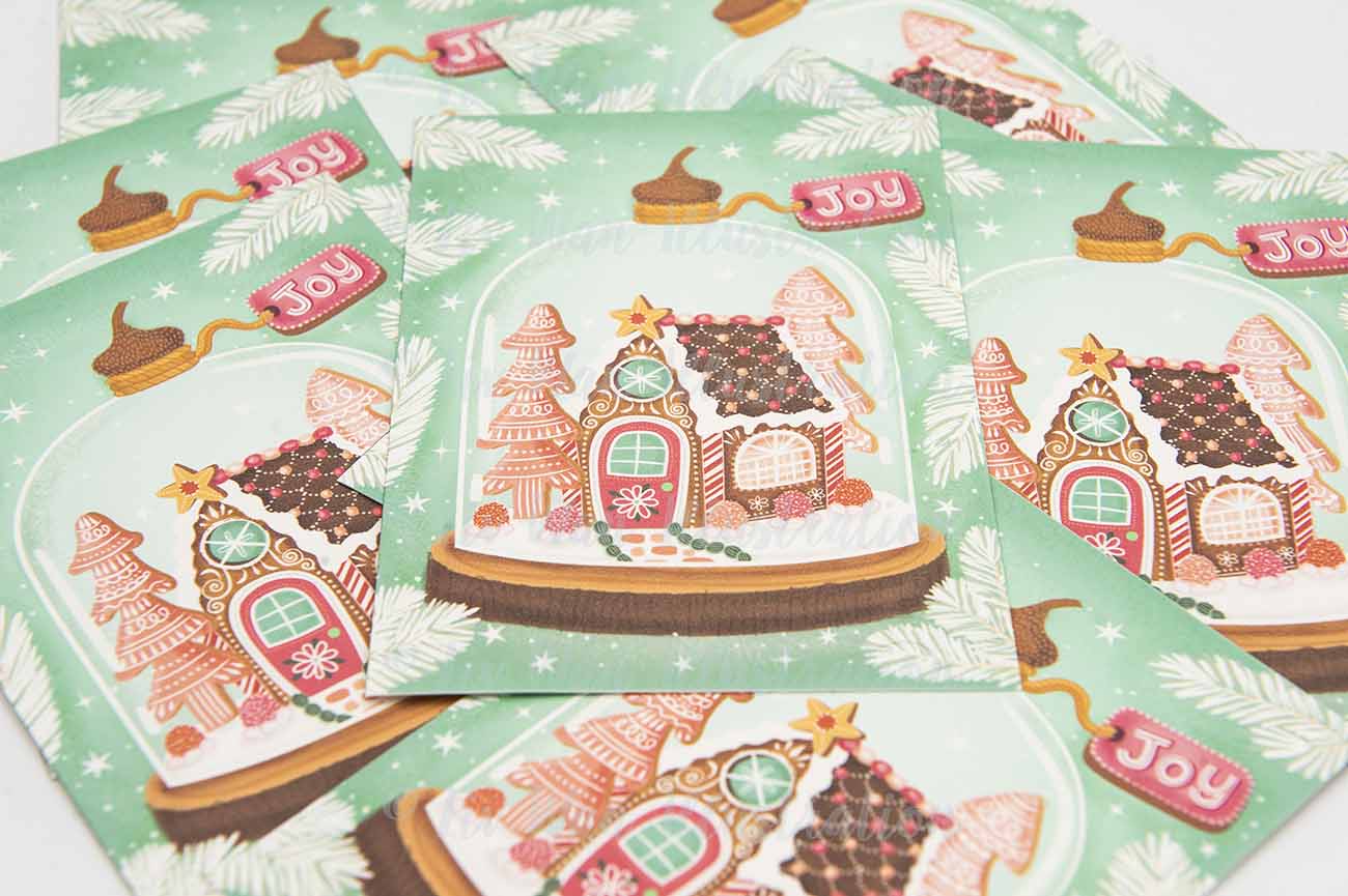 Gingerbread House Christmas Postcard