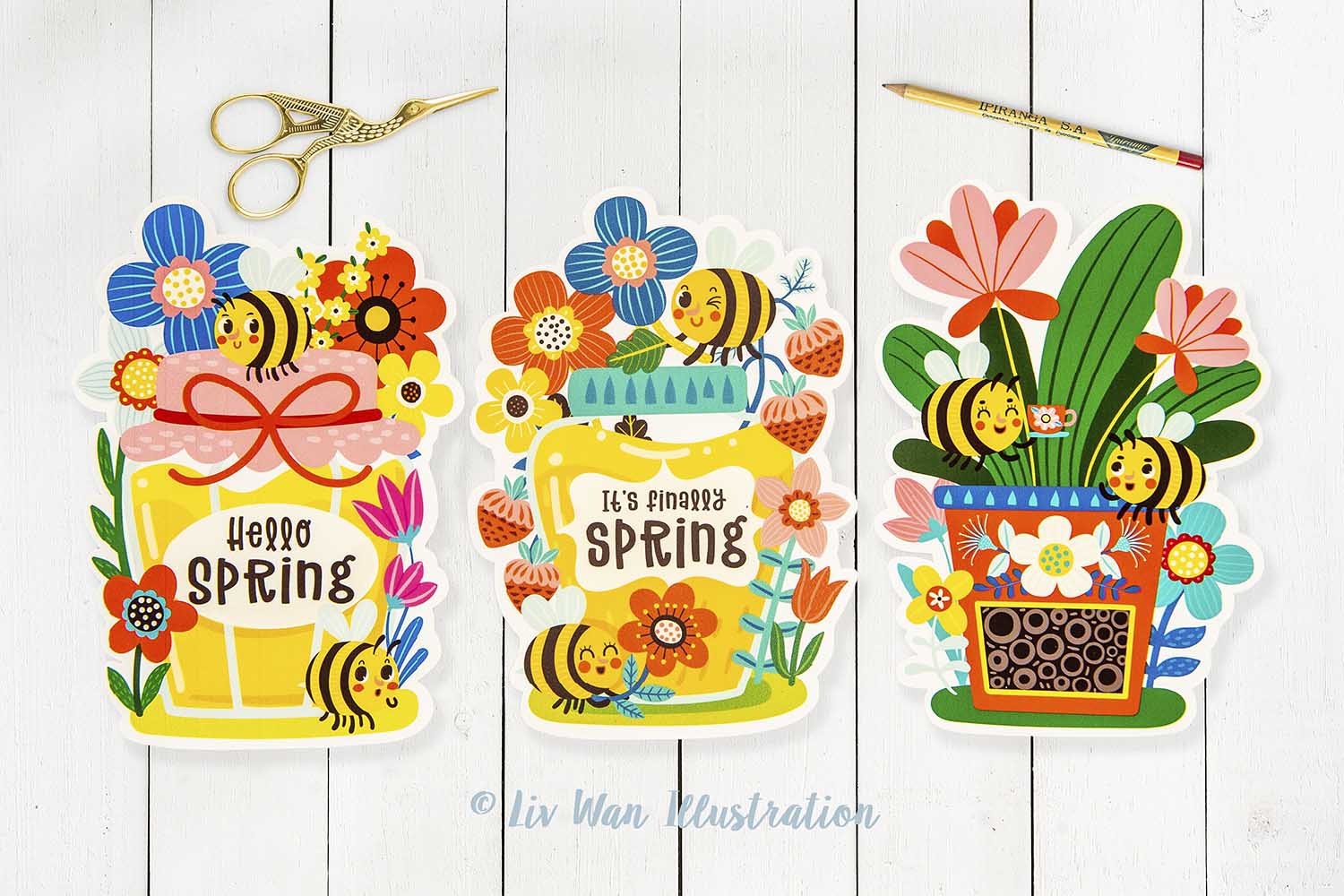 Bee and Honey Spring Postcard Collection