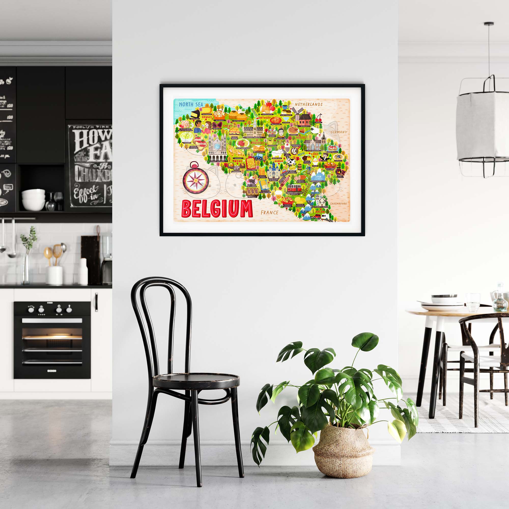 Belgium map poster