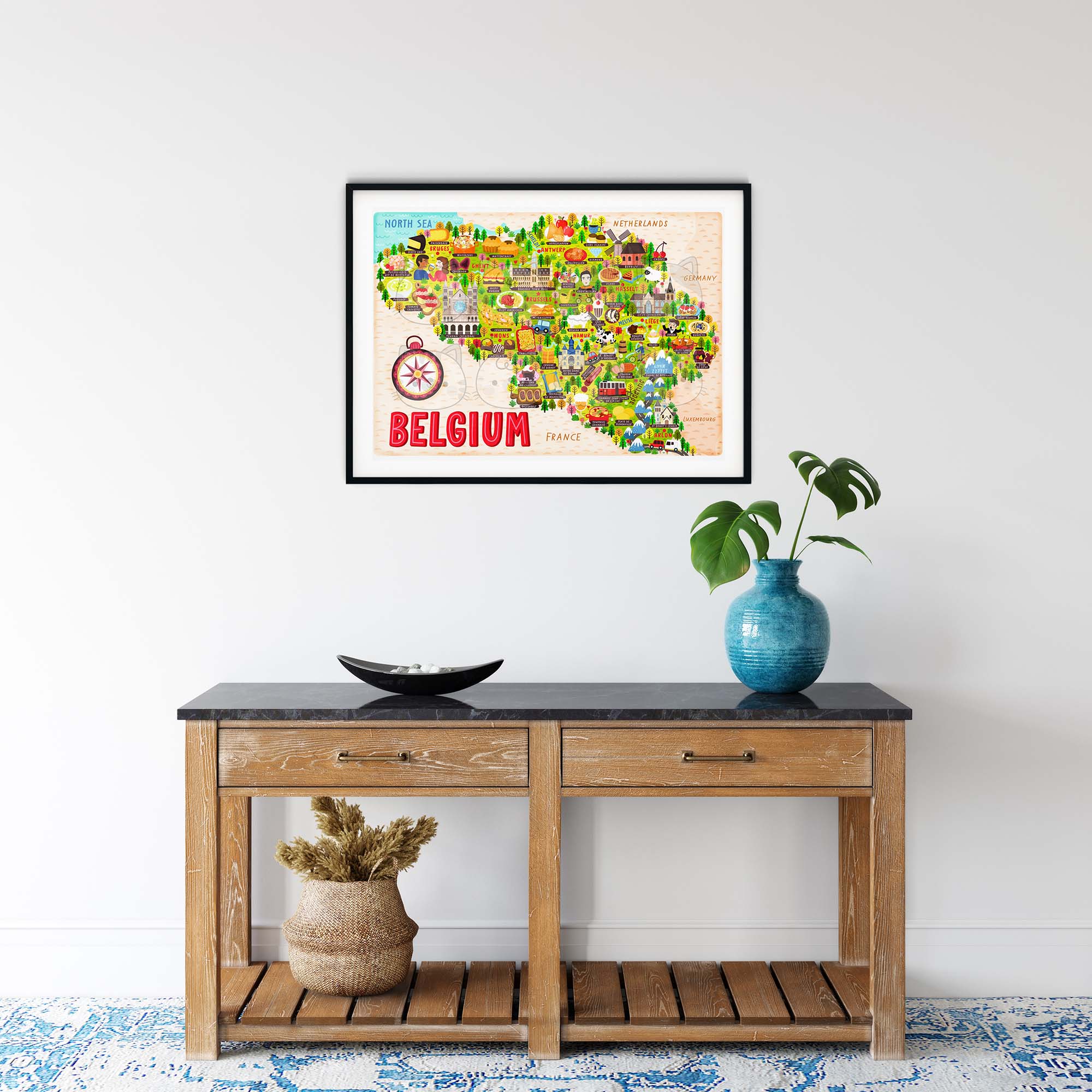 Belgium map poster