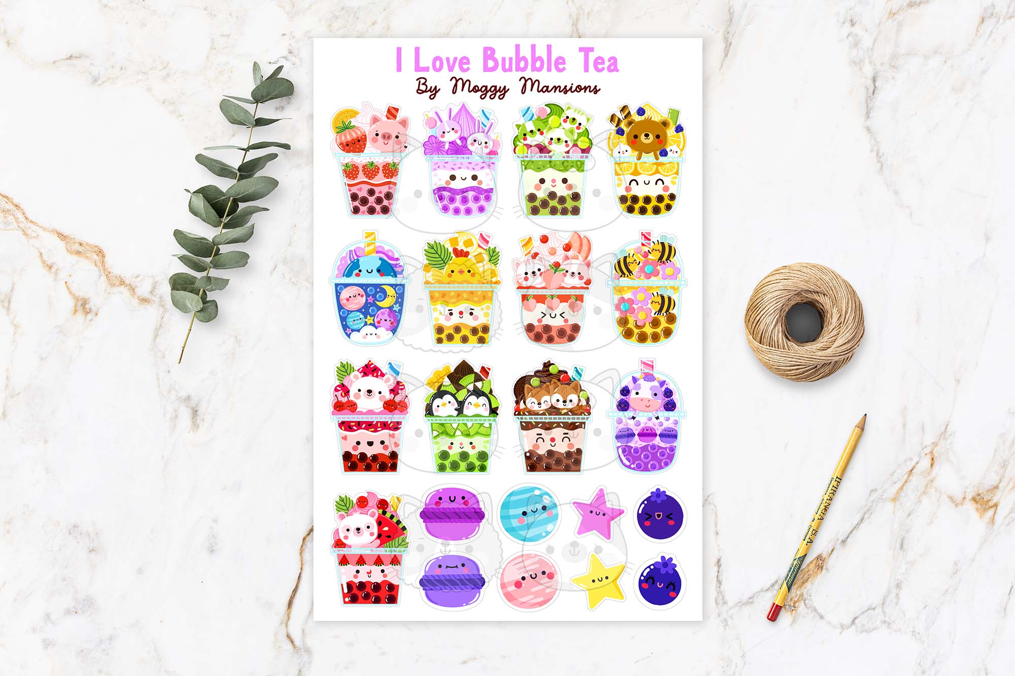 Bubble Tea Sticker Sheet