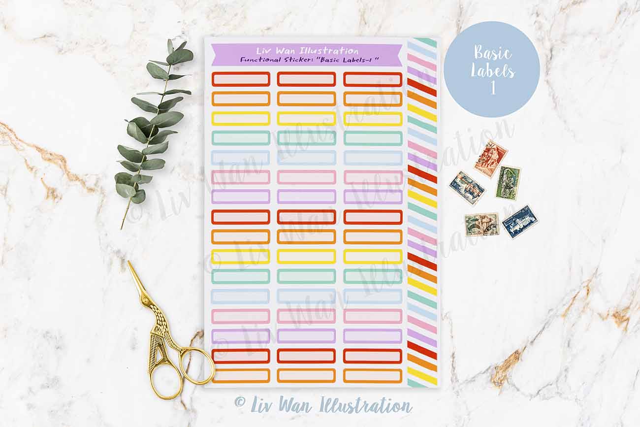 Basic Labels Planner Sticker Sheet