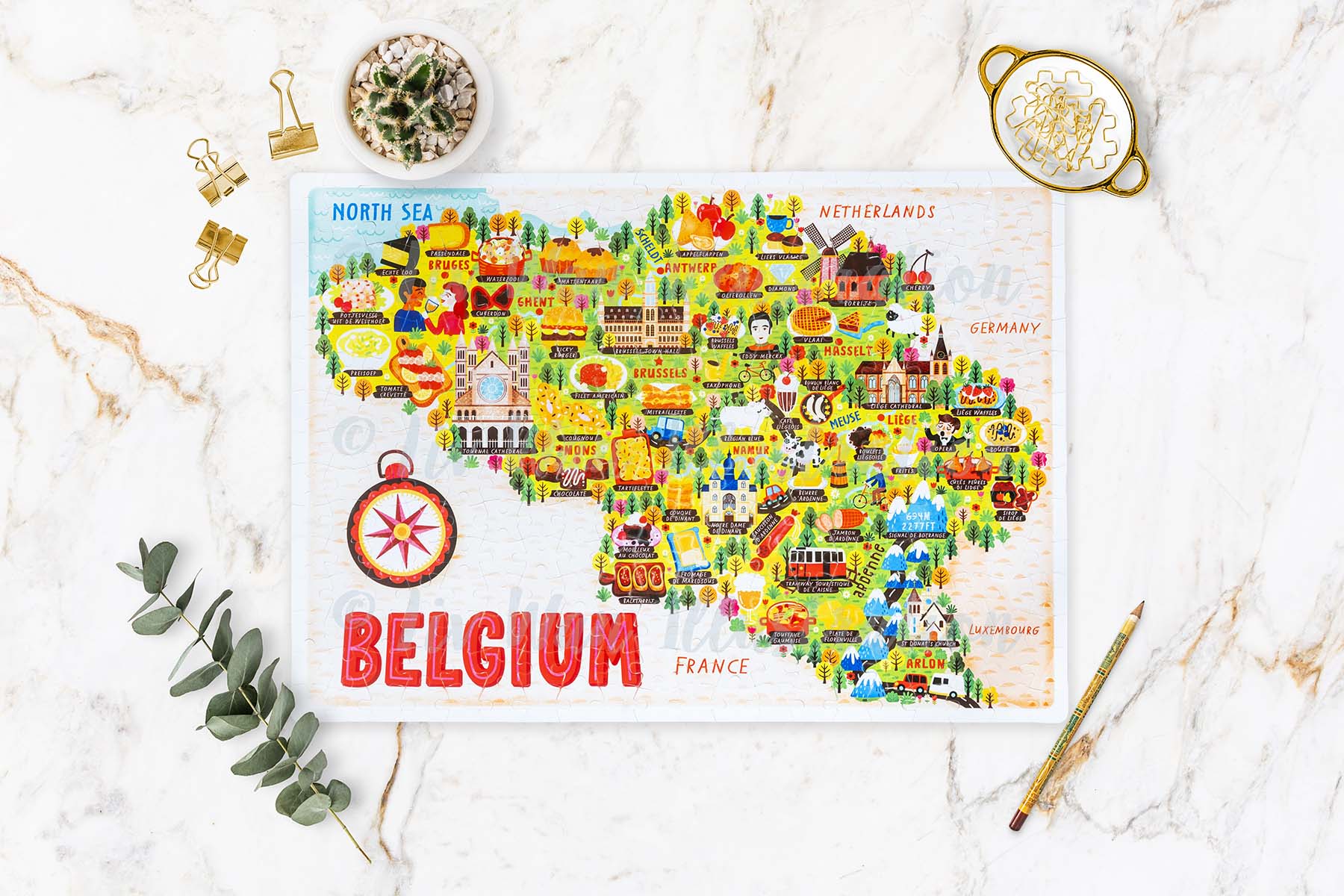 Belgium map jigsaw puzzle