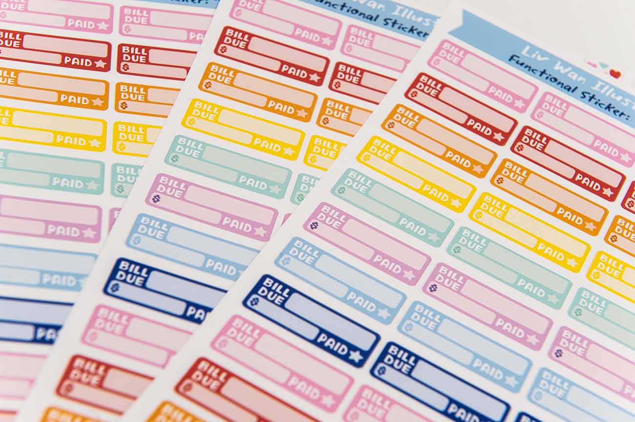 Bill Due Planner Stickers