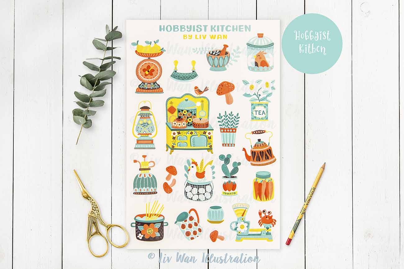 Hobbyist Kitchen Sticker Sheet