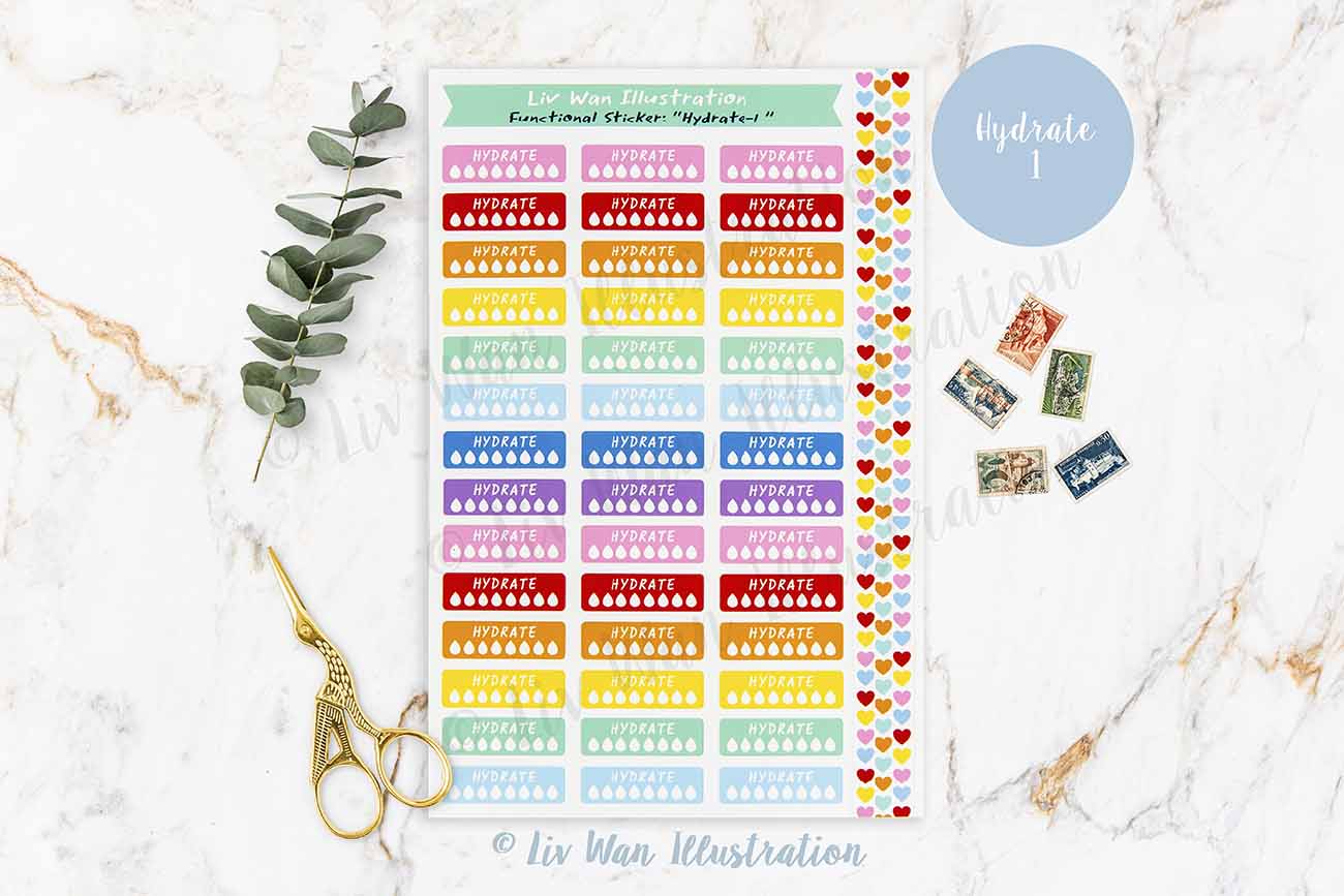 Hydrate Planner Sticker Sheet