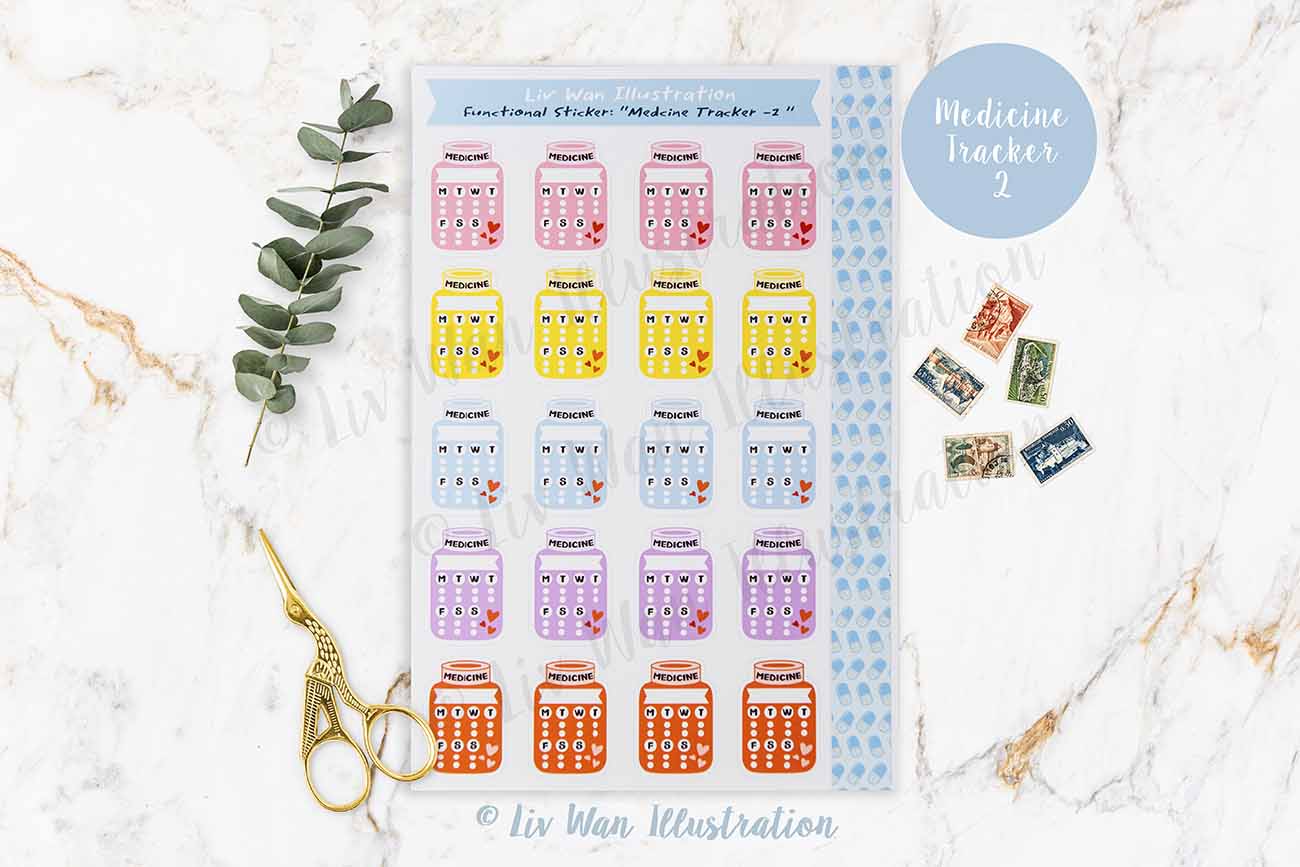Medicine Tracker Planner Stickers