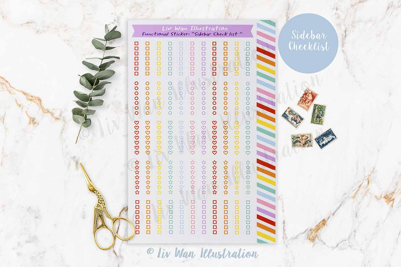 Sidebar Checklist Planner Stickers