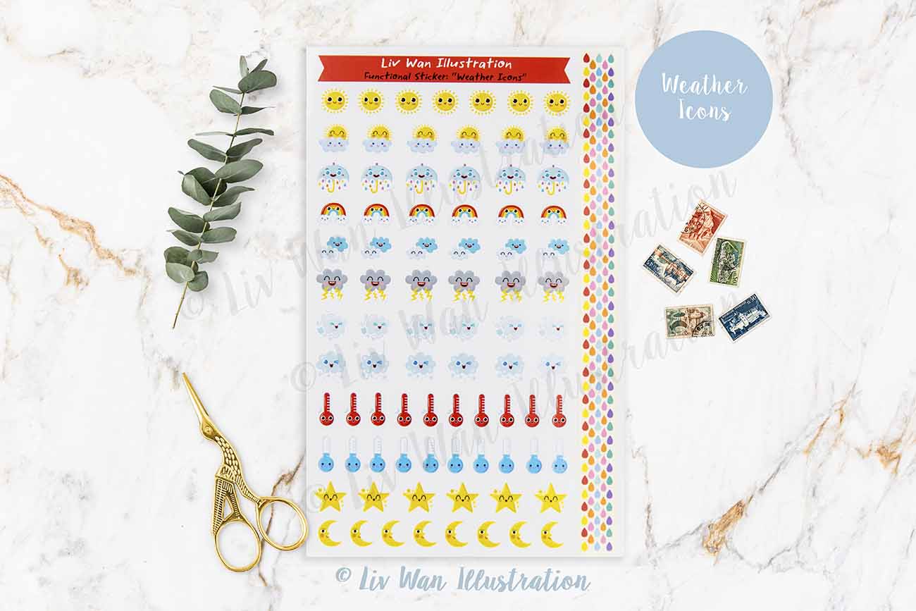 weather planner stickers