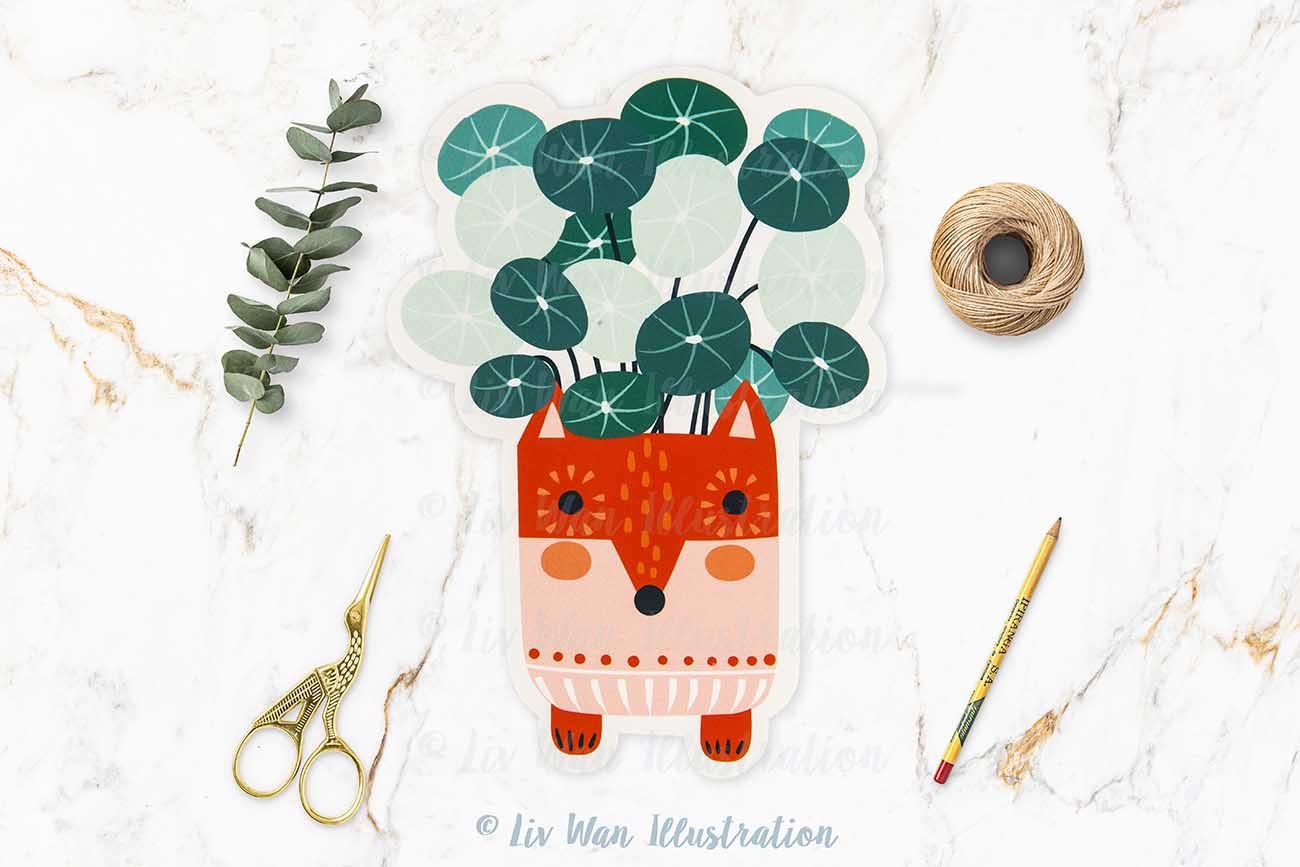 Fox Plant Lovers Postcard