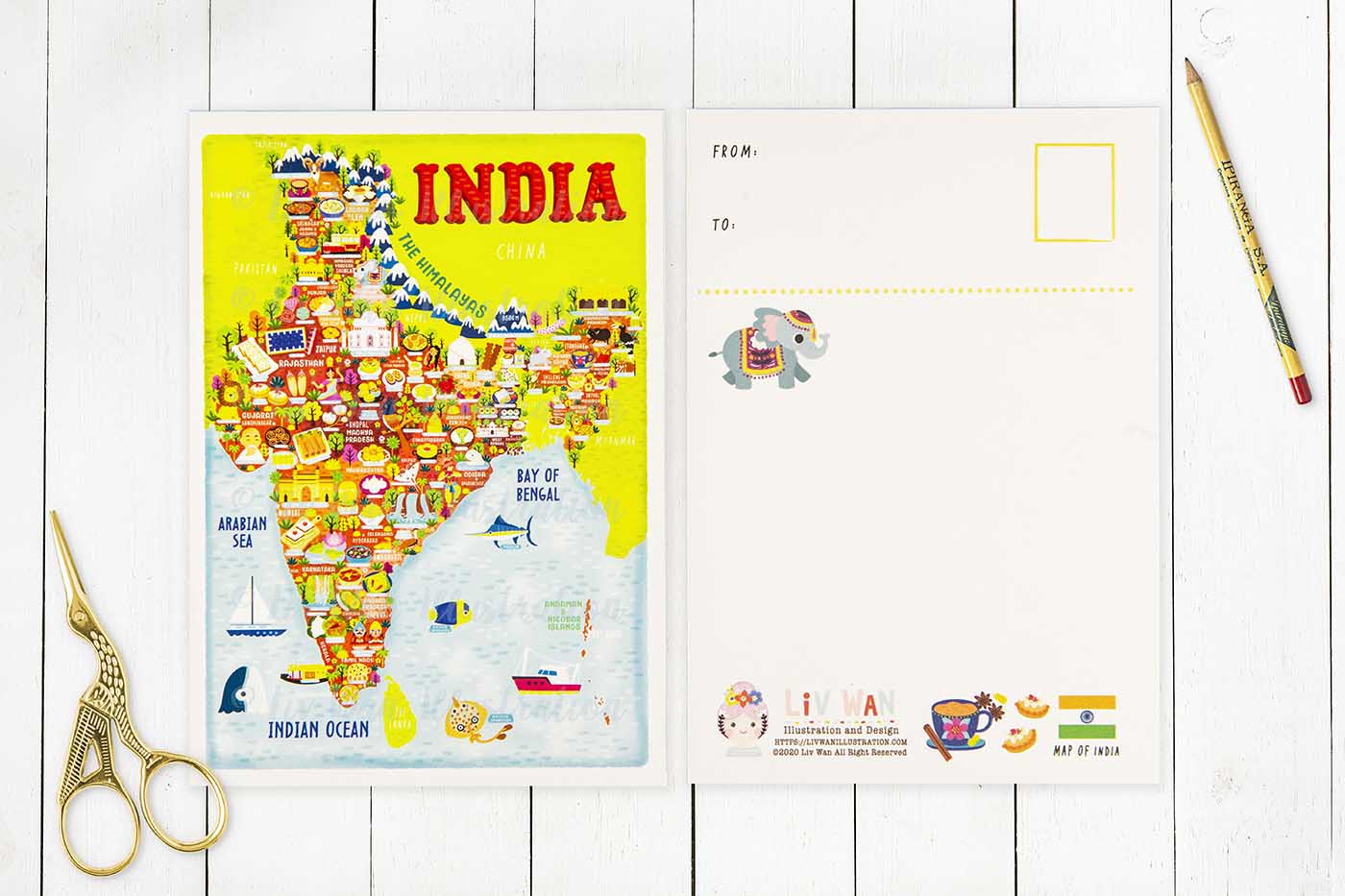 India Map Postcard