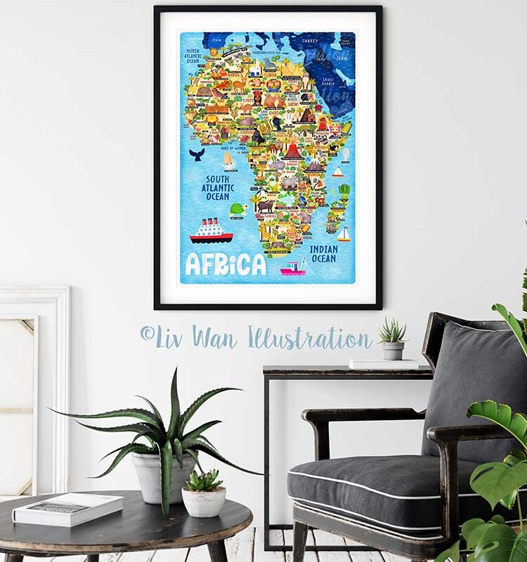 Africa Map Poster