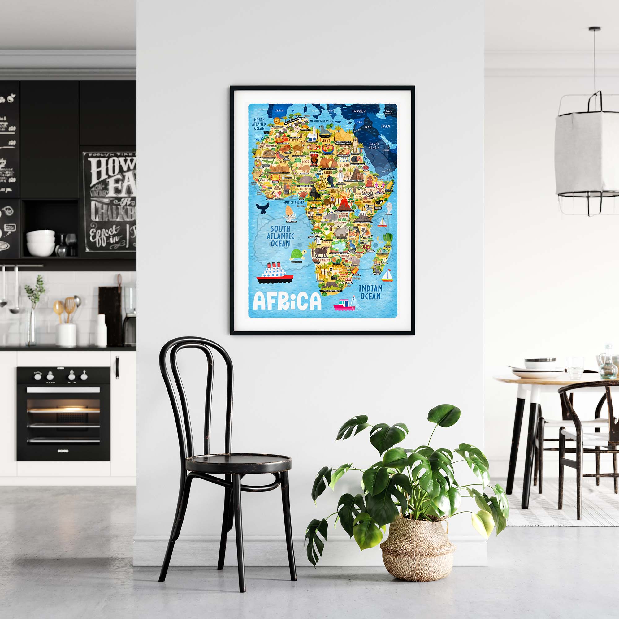 Africa map poster