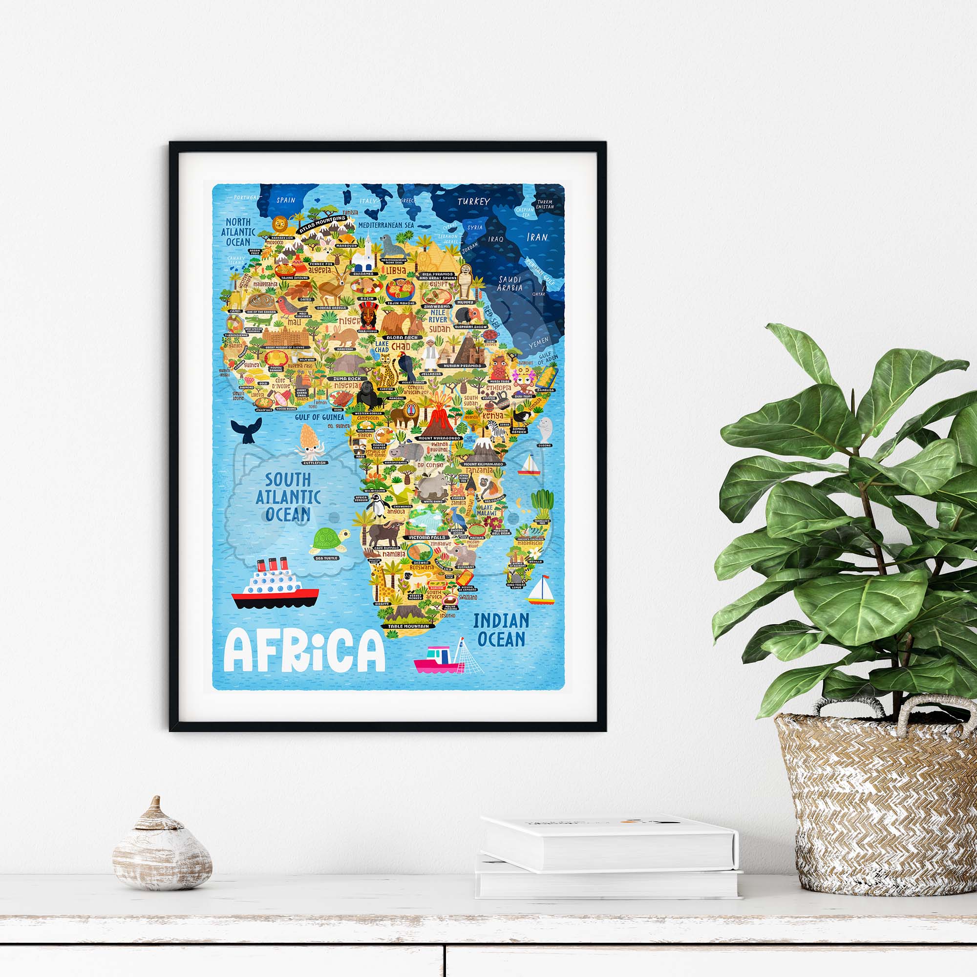Africa map poster