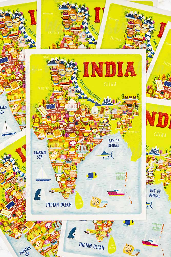 India Map Postcard
