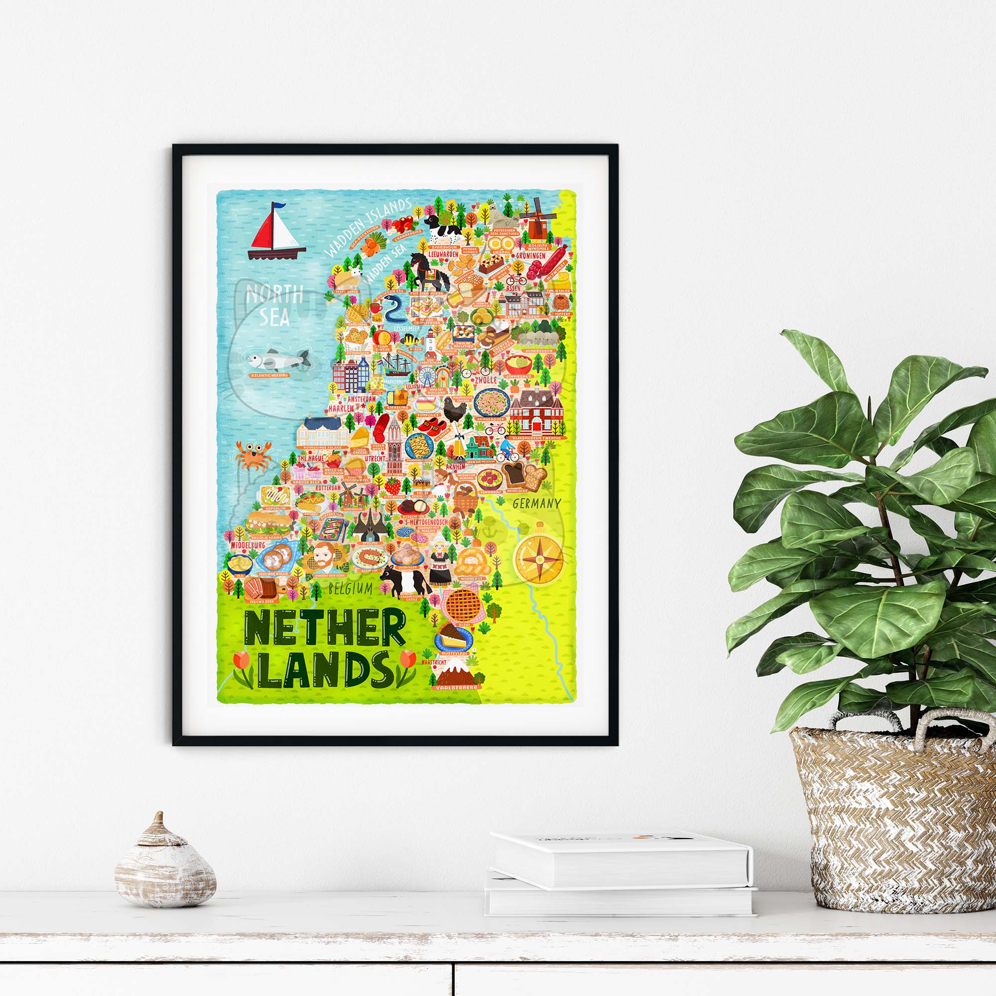Netherlands Map Poster