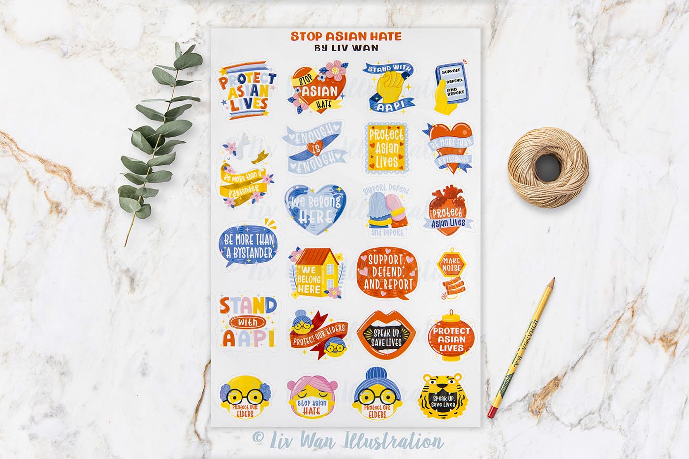 Stop Asian Hate Sticker Sheet