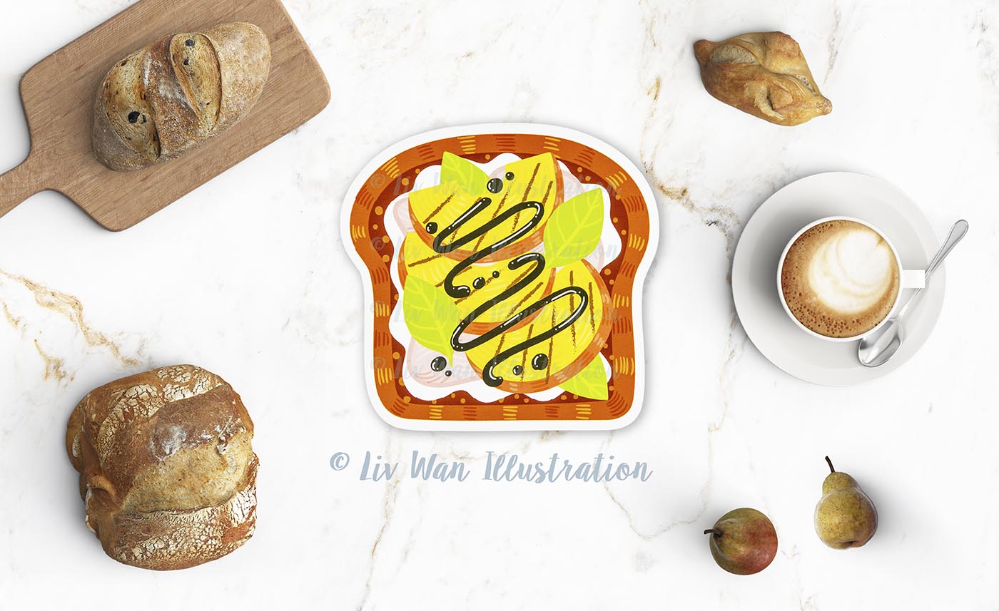 Grilled Peach Toast Postcard