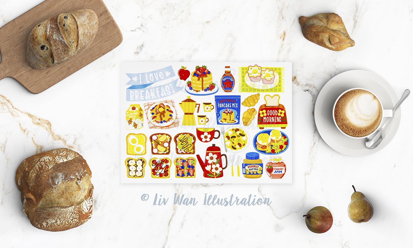 I Love Breakfast Postcard