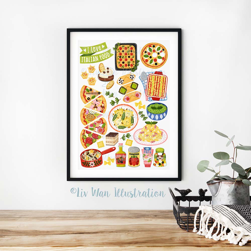 I Love Italian Food Poster