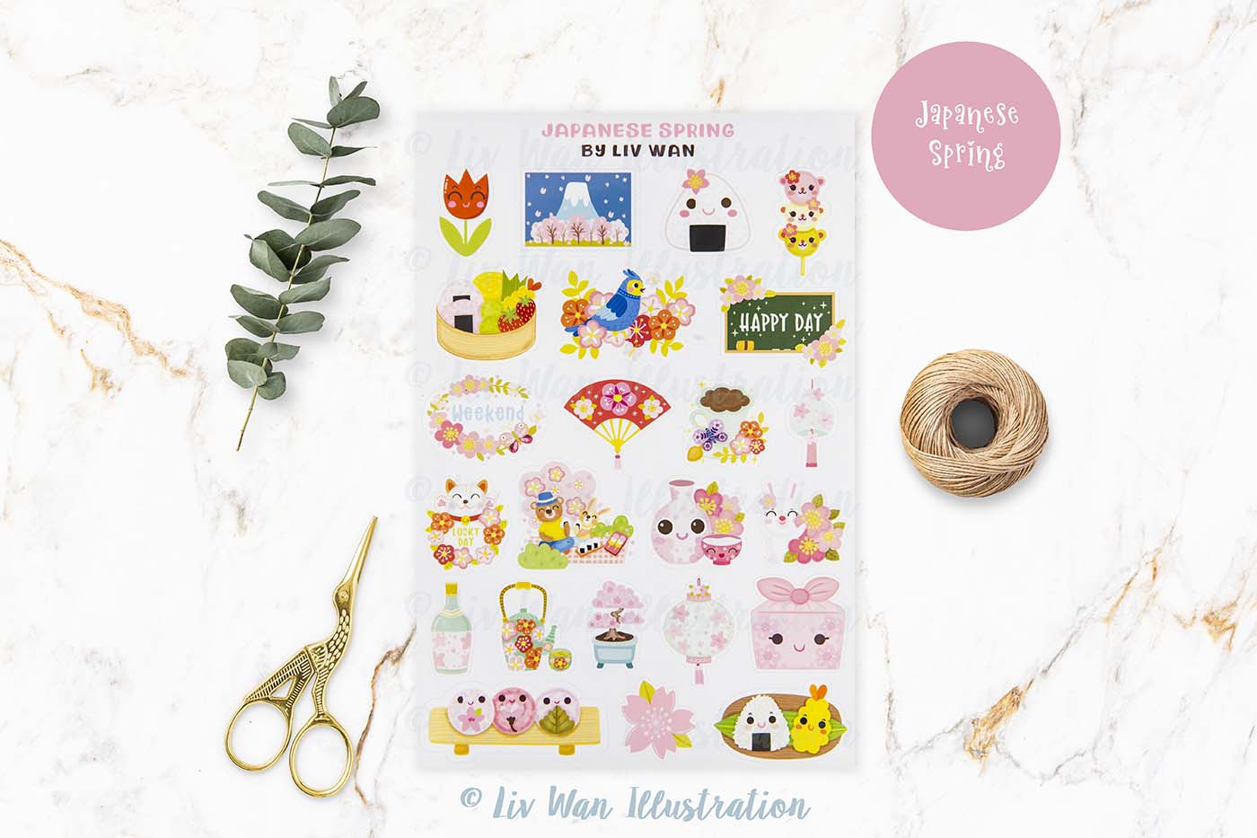 Japanese Spring Sticker Sheet