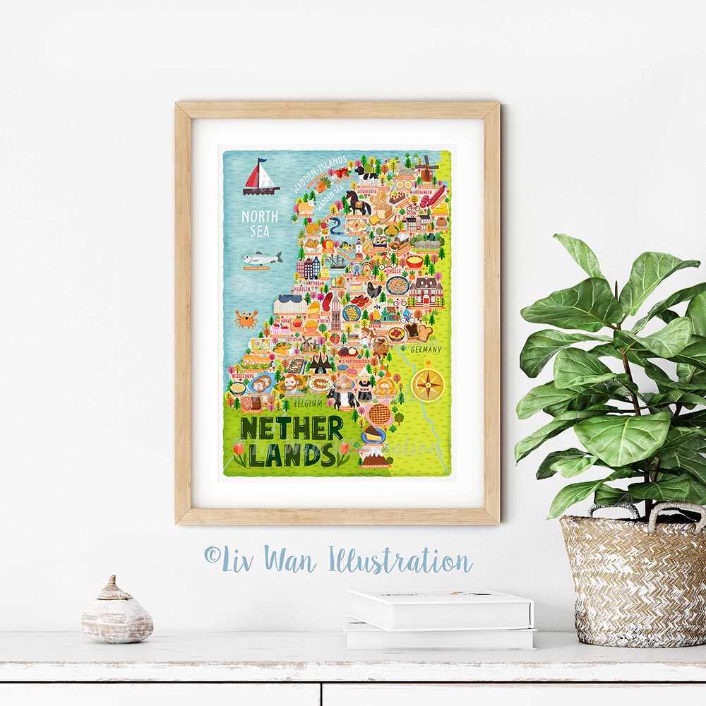 Netherlands Map Poster
