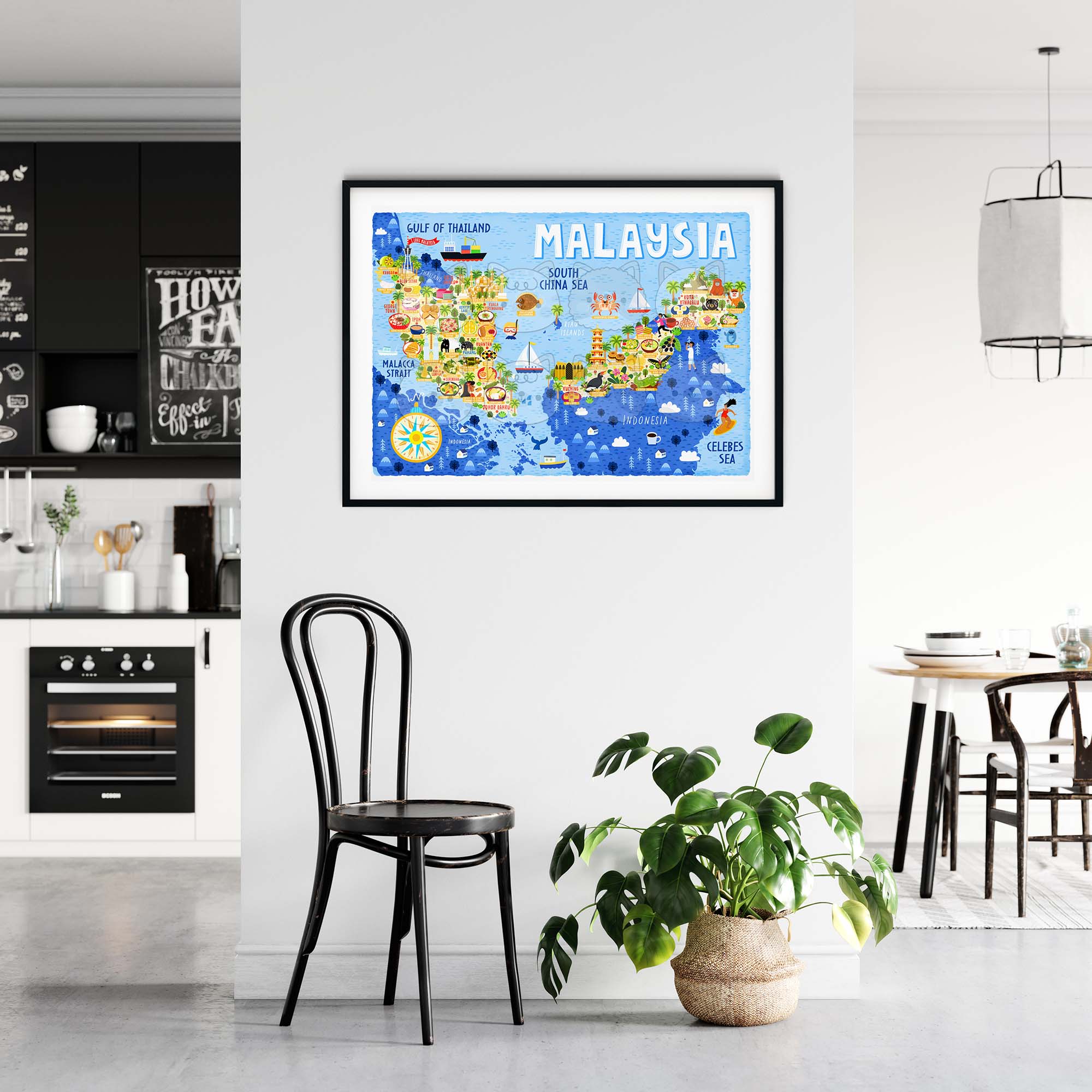 Malaysia Map Poster