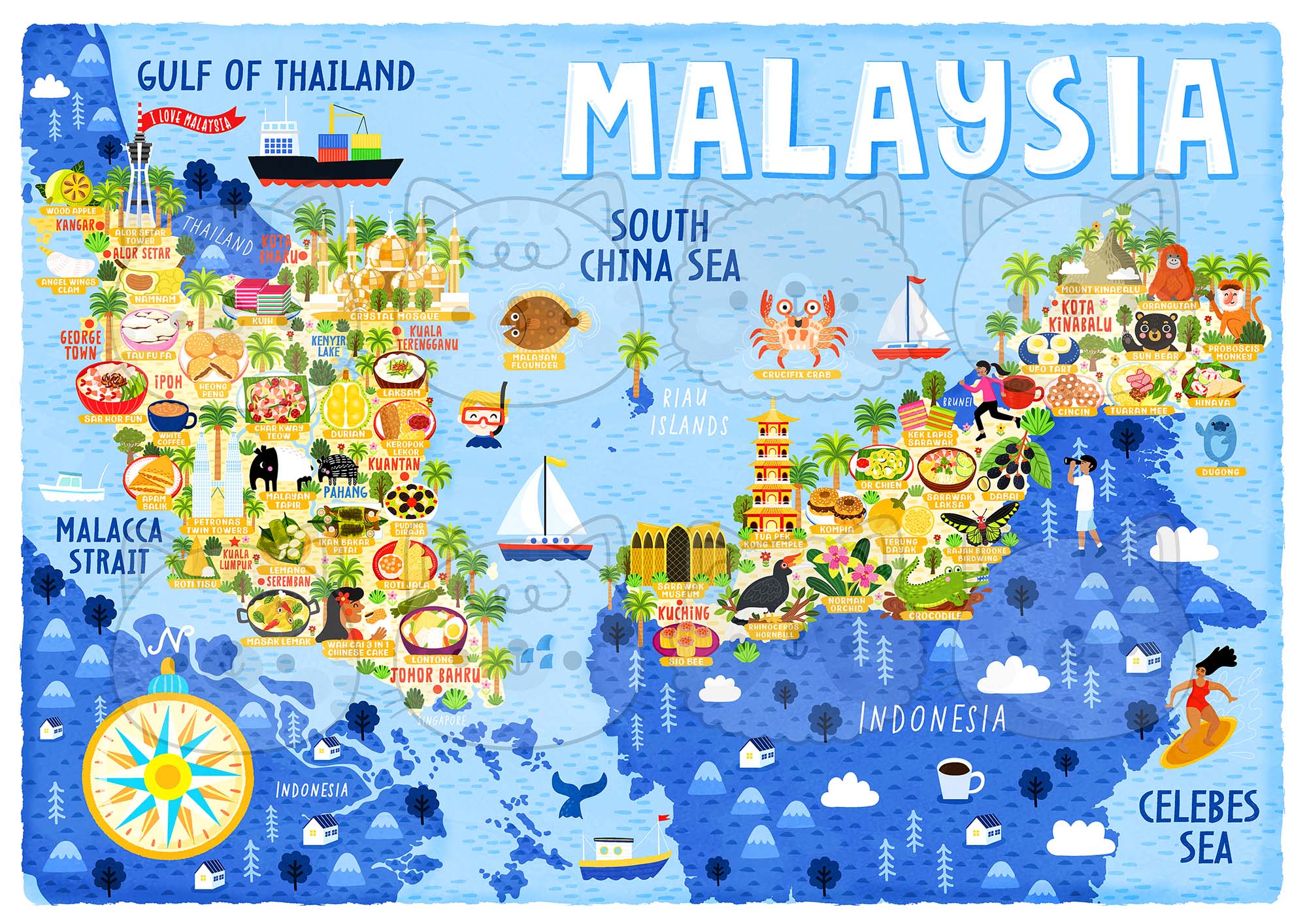 Malaysia Map Poster