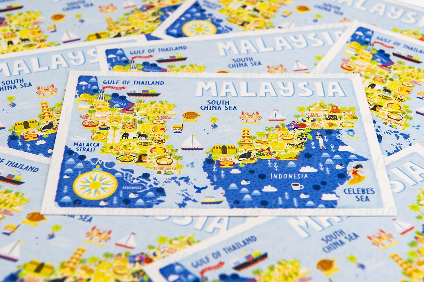 Malaysia Map Postcard