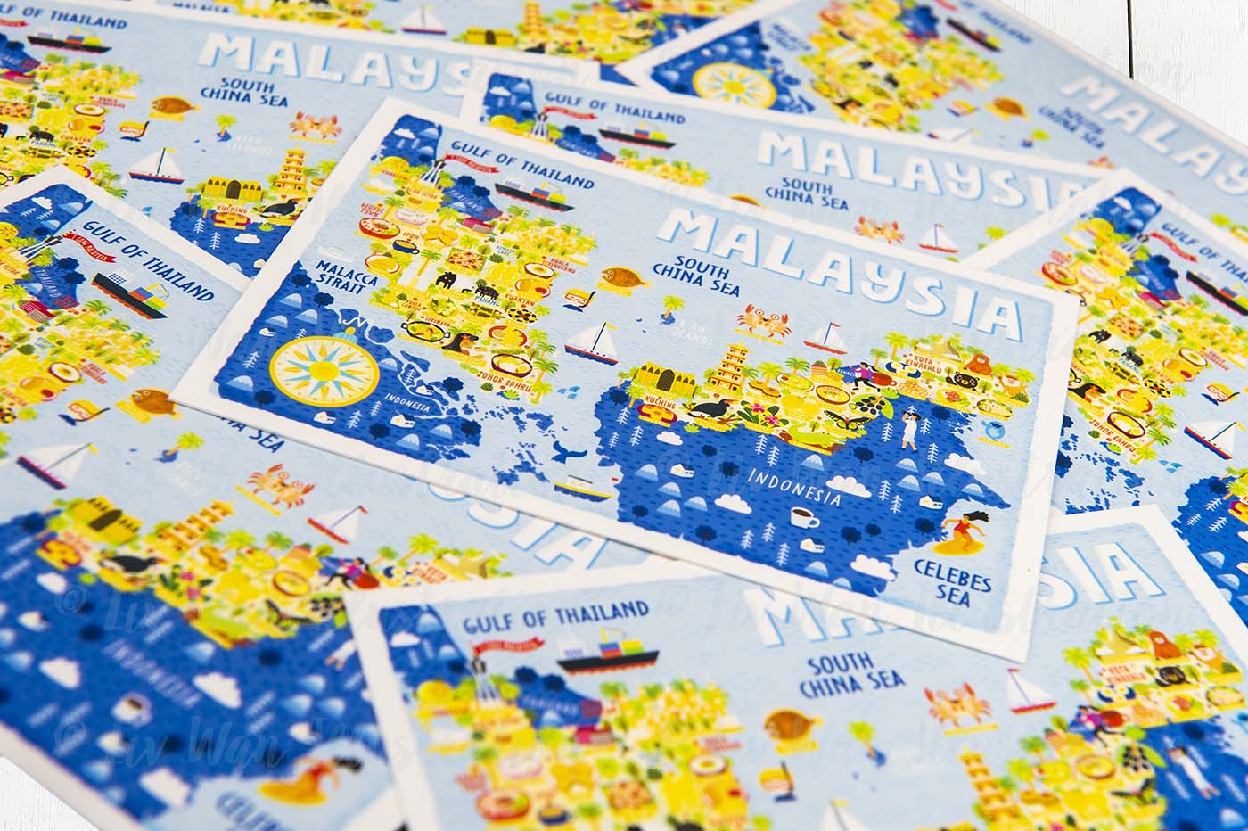 Malaysia Map Postcard