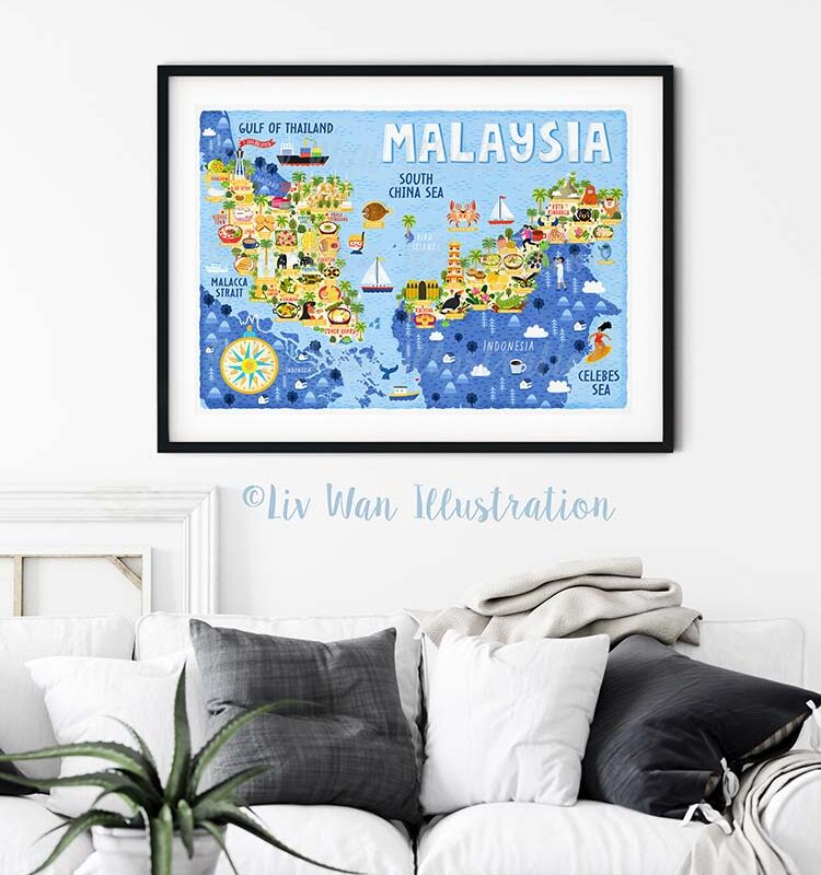 Malaysia Map Poster