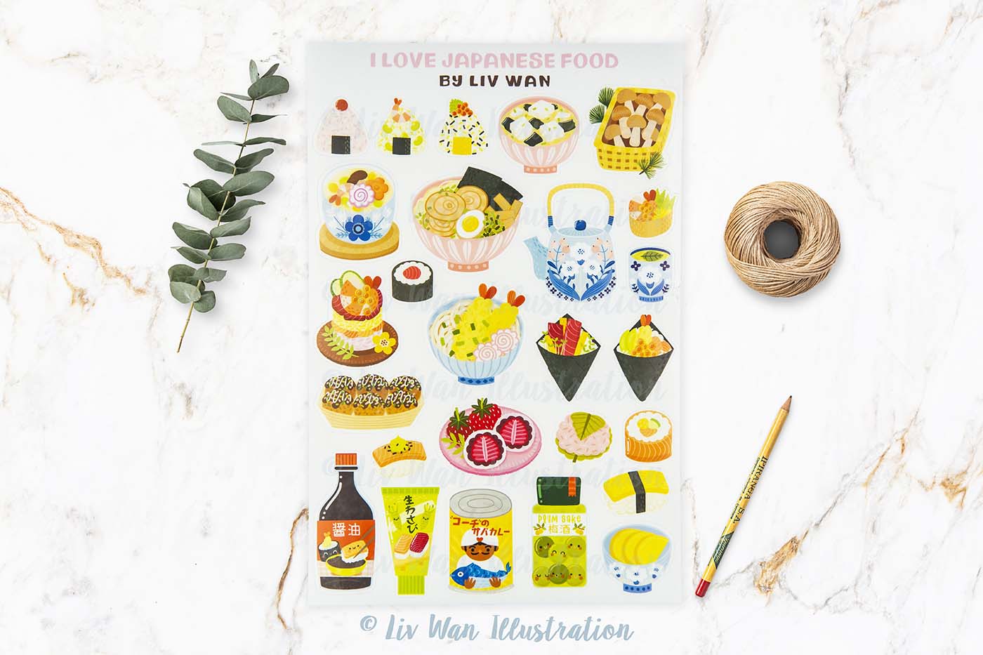Japanese Food Sticker Sheet