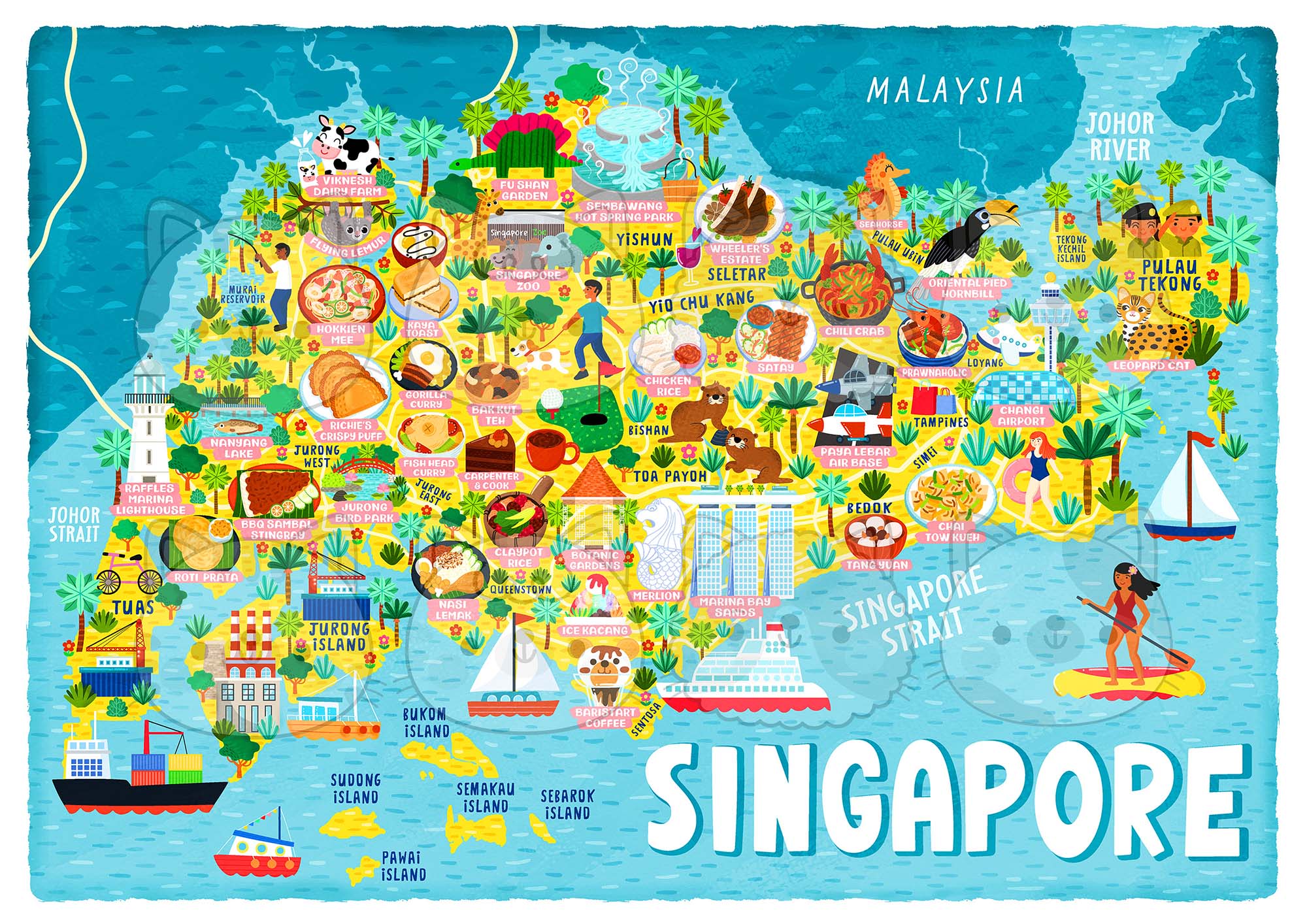 Singapore Map Poster