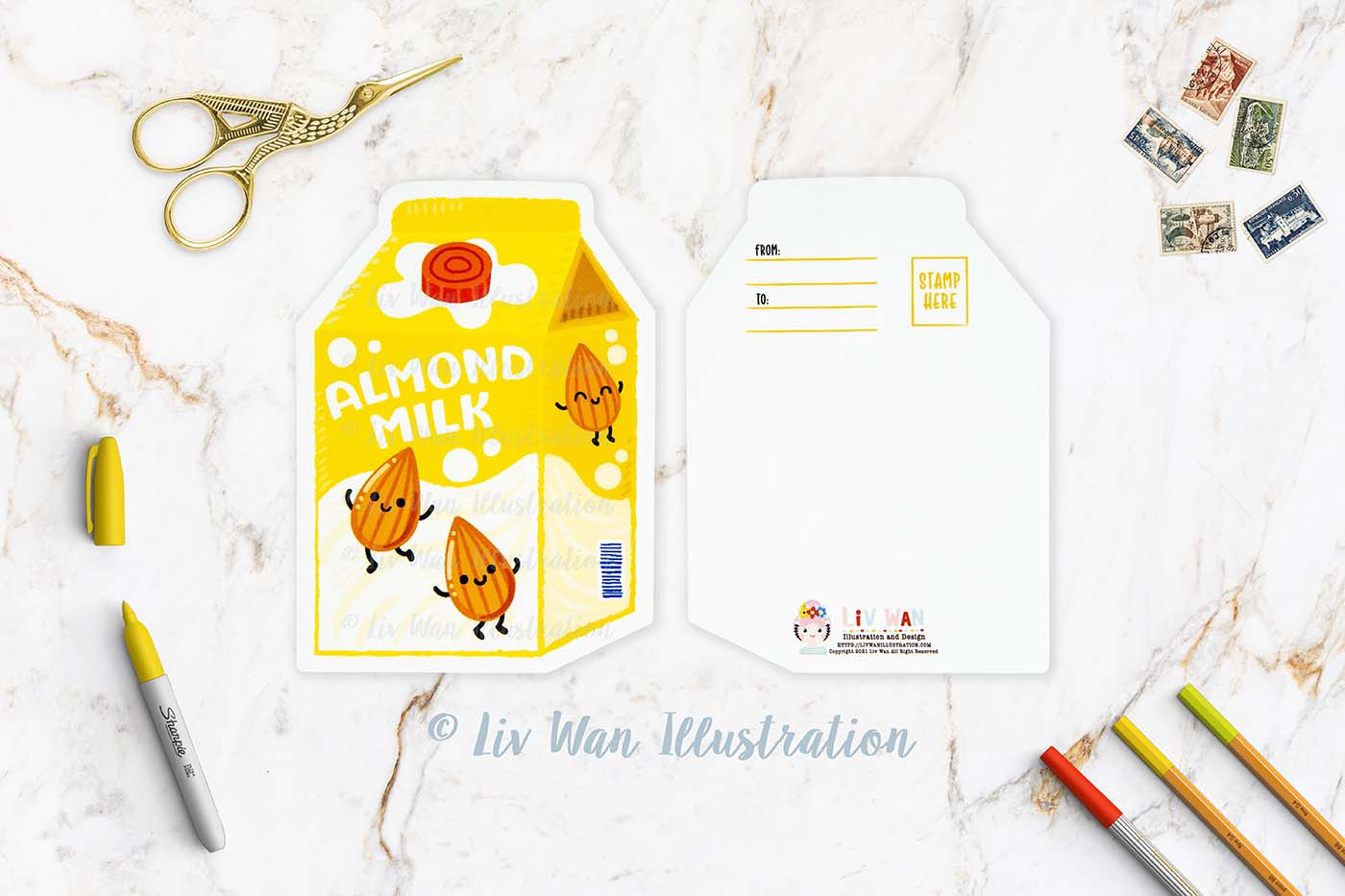 Almond Milk Postcard