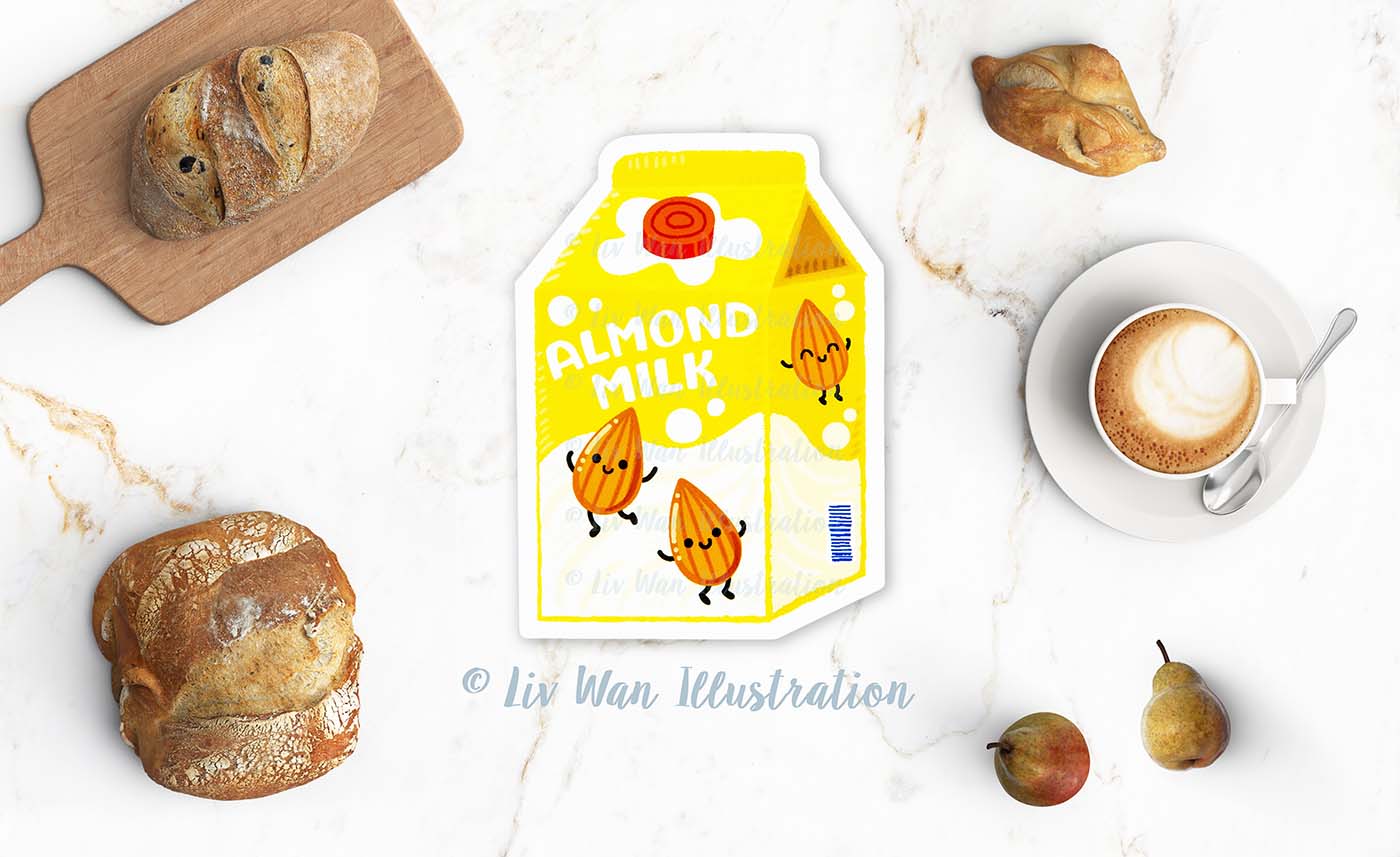 Almond Milk Postcard