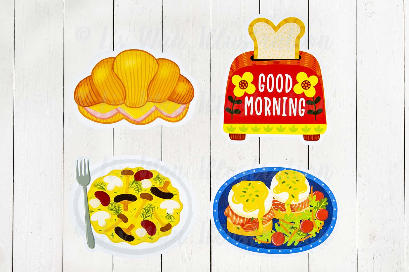 breakfast postcards