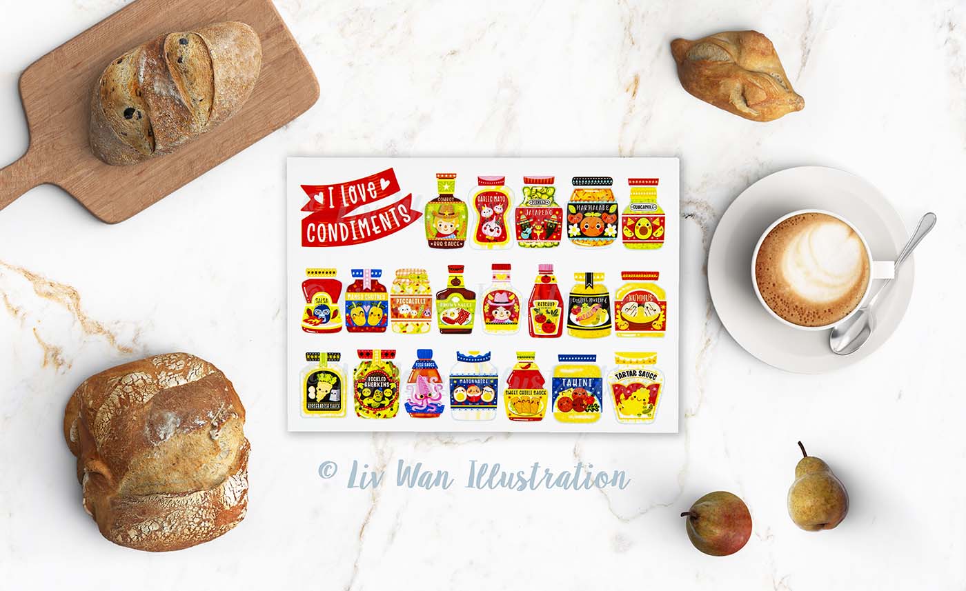 I love Condiments Postcard