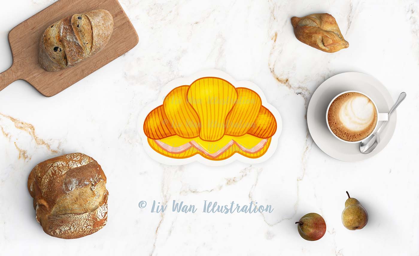 Croissant Postcard