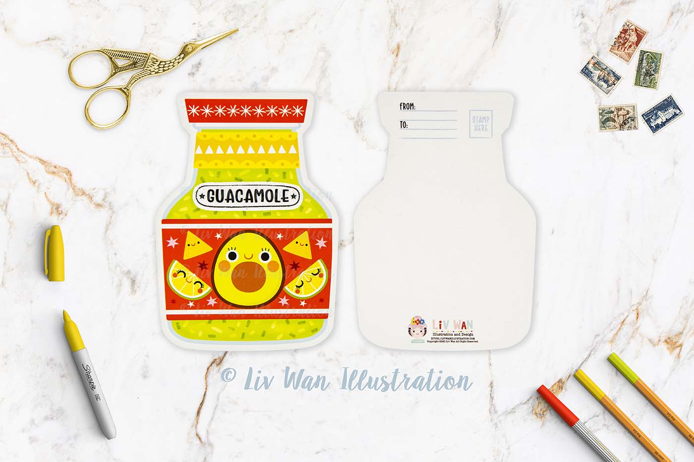Guacamole Postcard