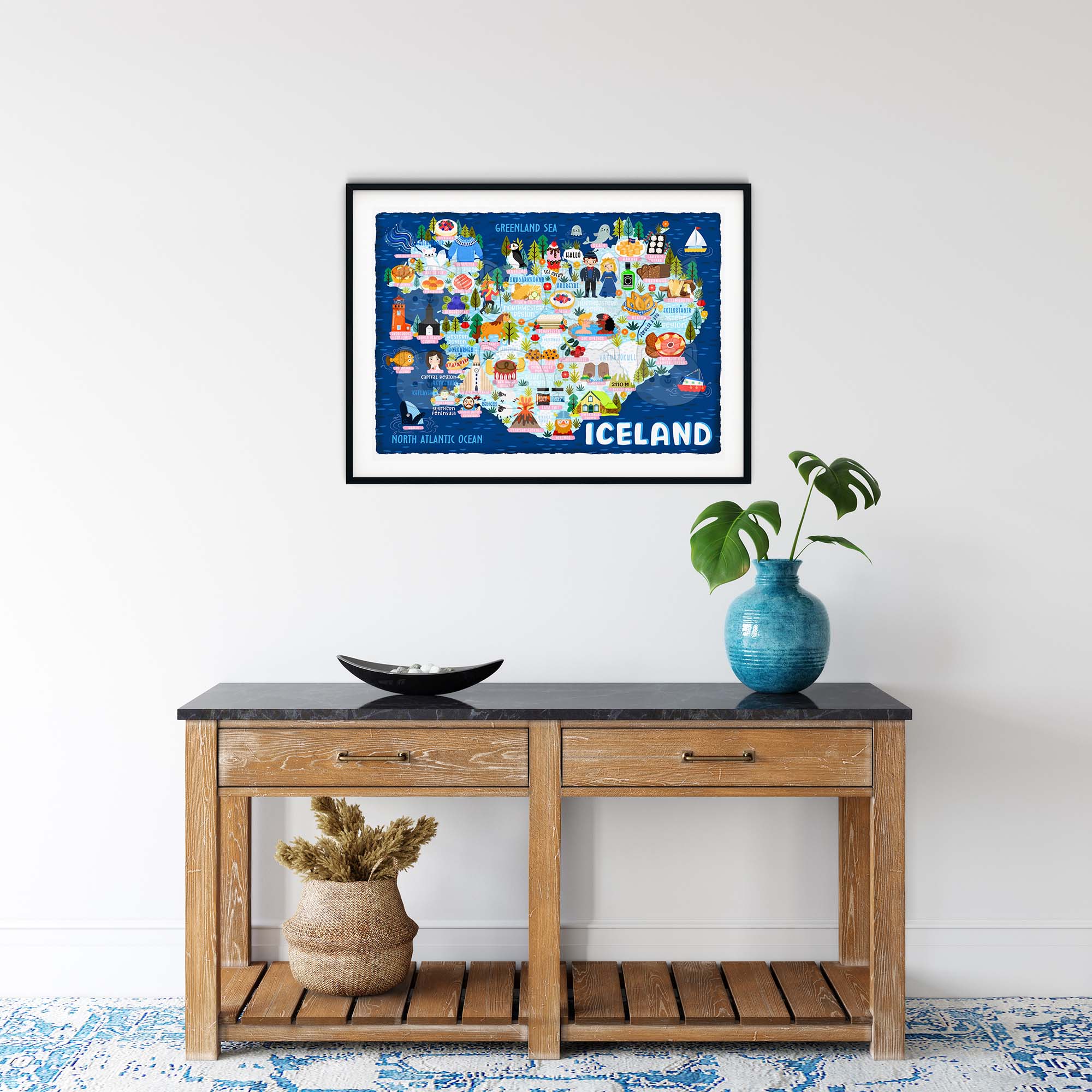 Iceland Map Poster