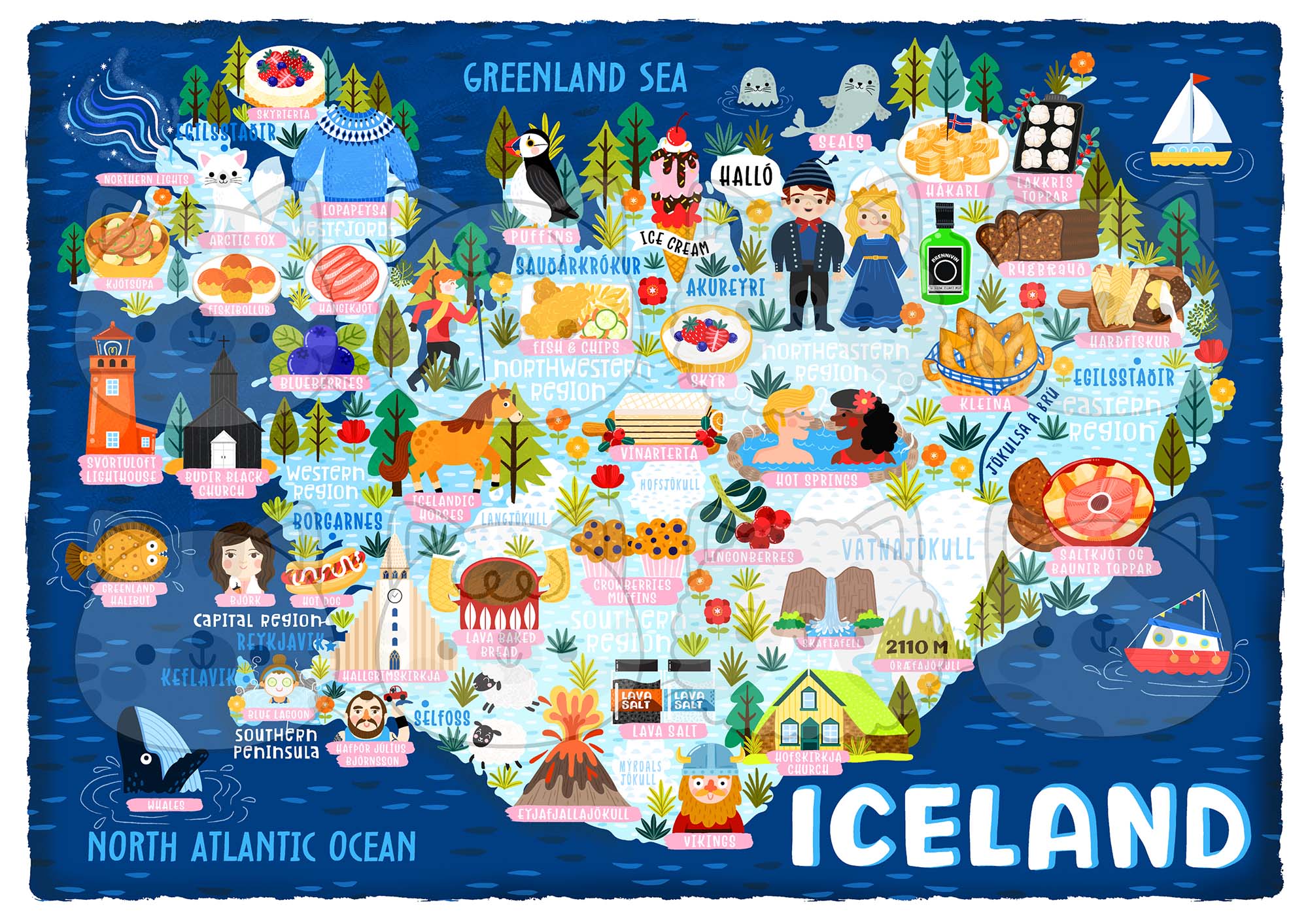Iceland Map Poster
