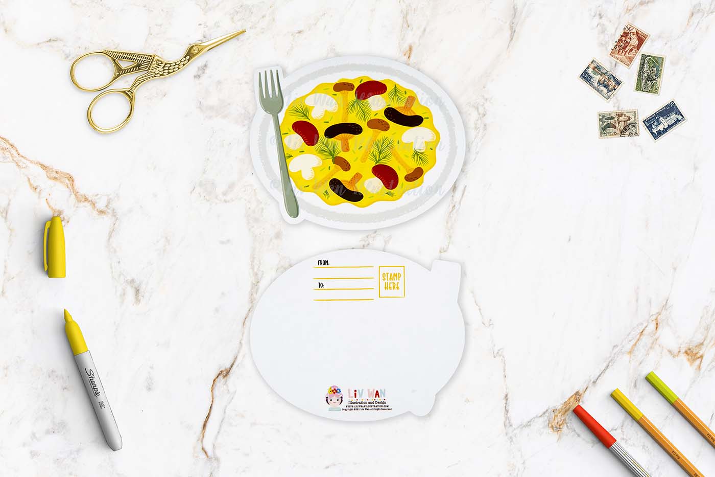 Mushroom Omelette Postcard