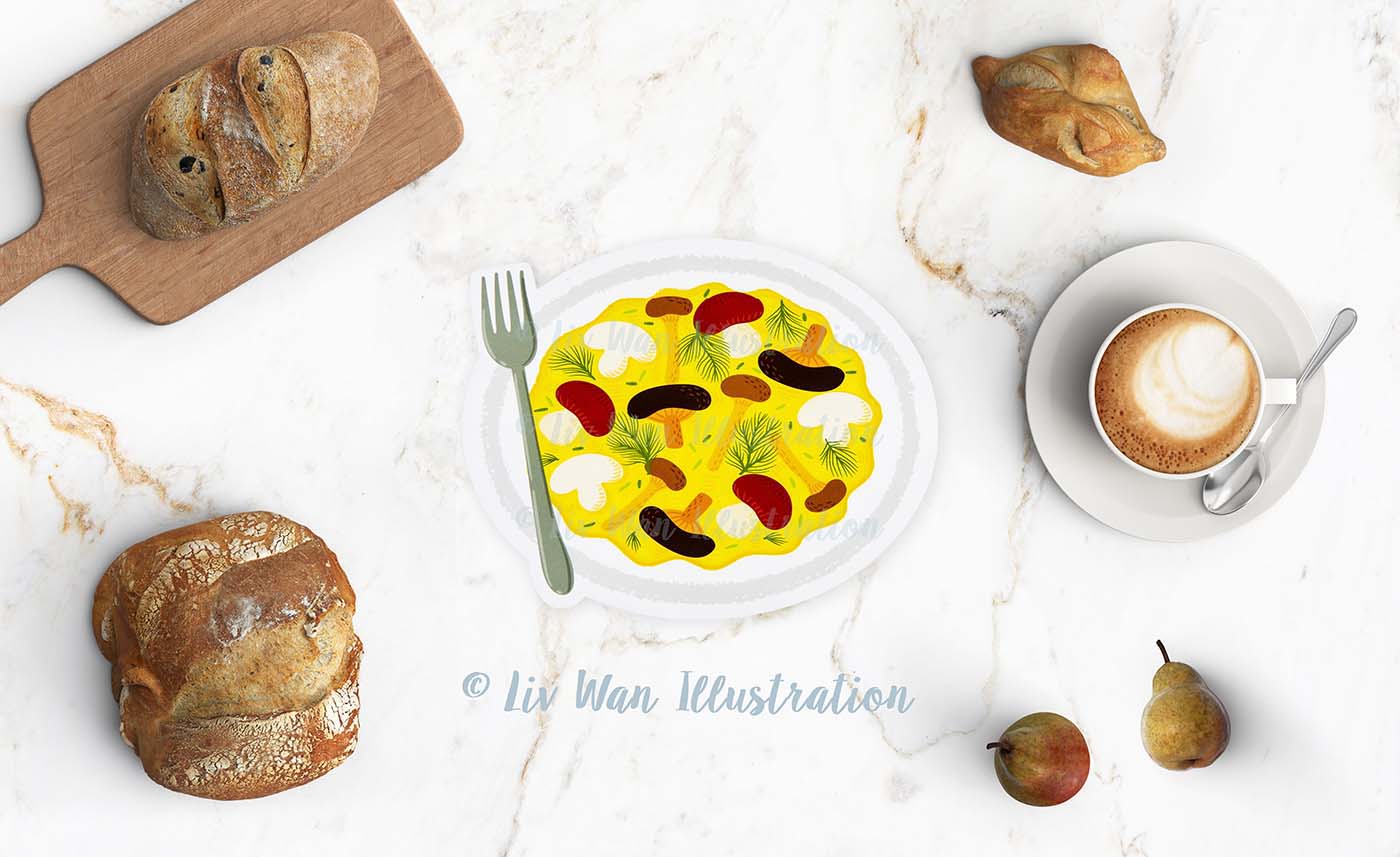 Mushroom Omelette Postcard