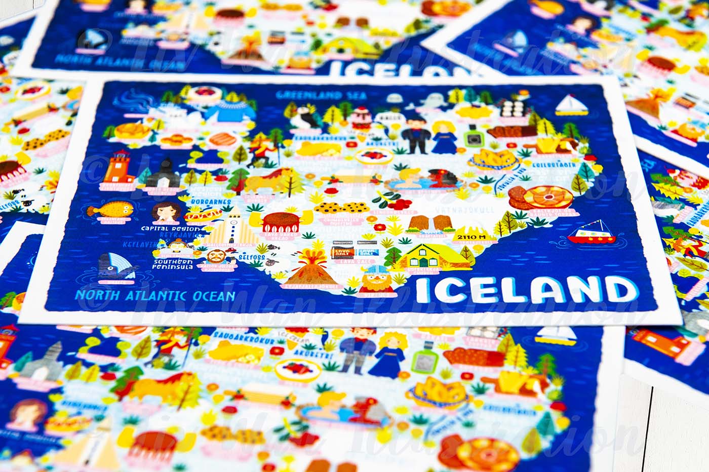 Iceland Map Postcard