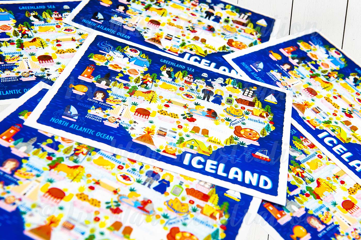 Iceland Map Postcard