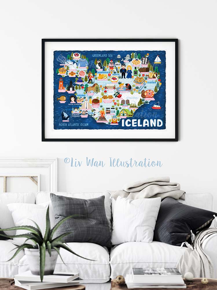 Iceland Map Poster
