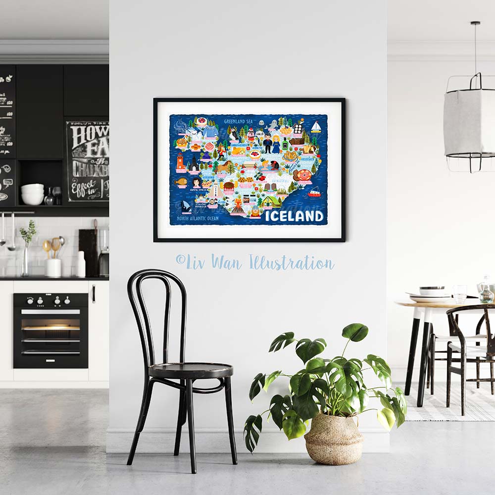 Iceland Map Poster