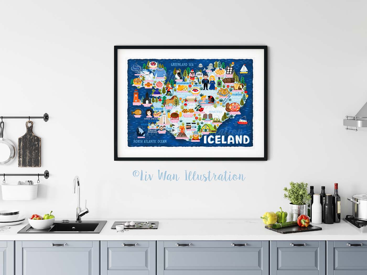 Iceland Map Poster