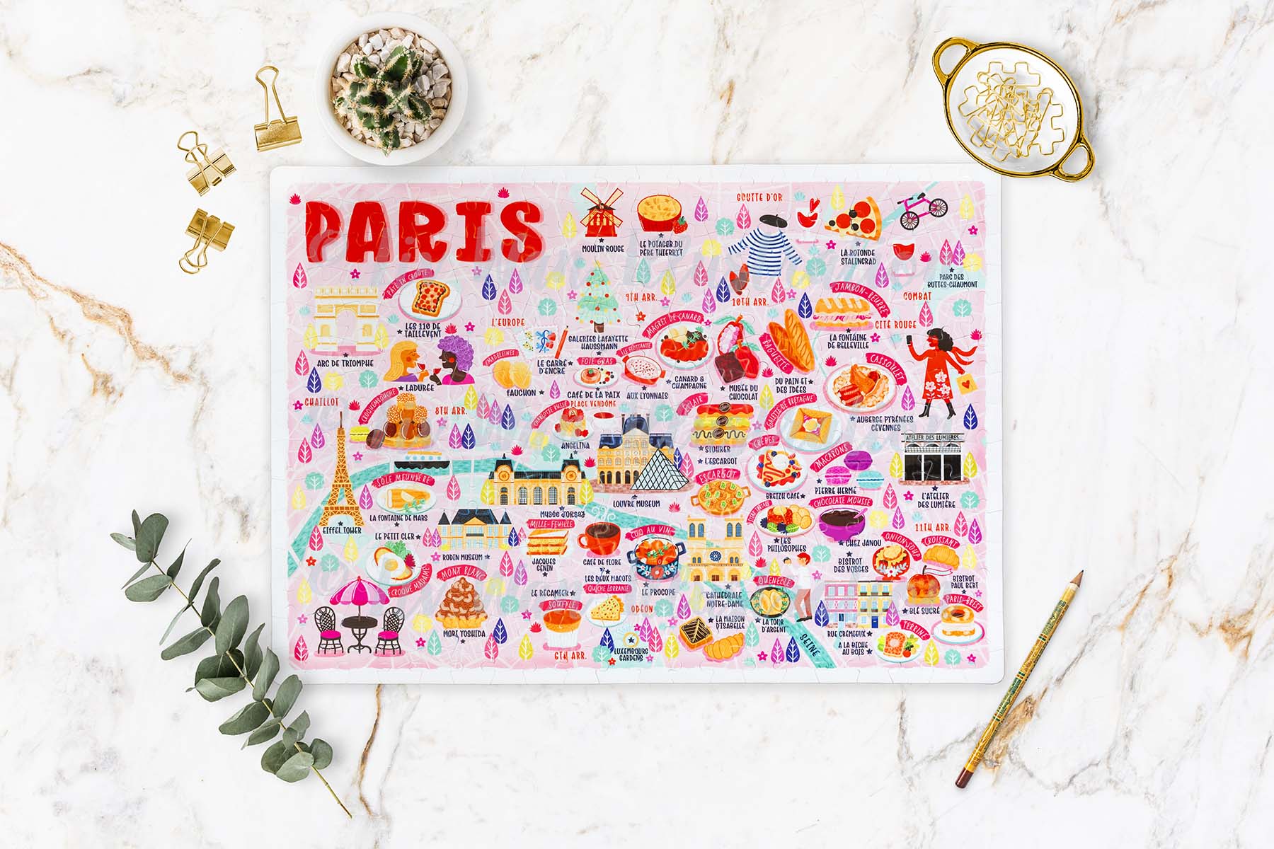 Paris map jigsaw puzzle