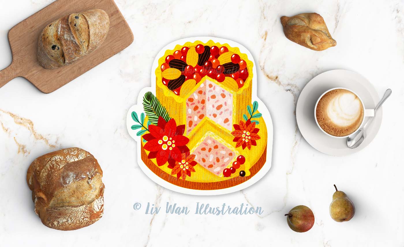 Christmas Pork Pie Postcard